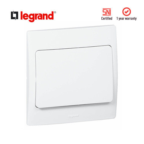 Legrand Mallia - Saklar 1 Gang 1 Arah - 10A - Putih dengan Frame