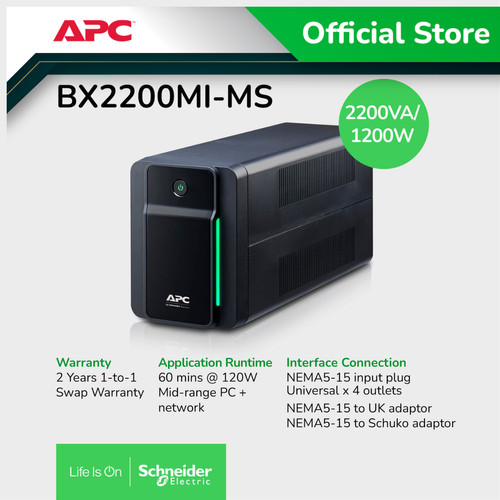 UPS APC Back BX 2200VA 1200W BX2200MI-MS