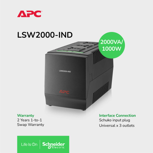 Stabilizer APC 2000VA LSW2000-IND with wooden pallet