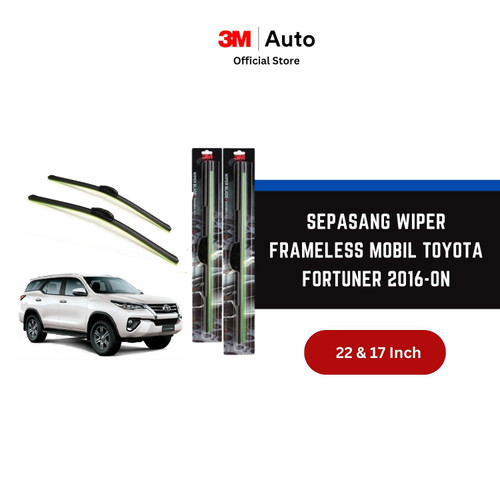 3M Wiper Frameless Mobil Toyota Fortuner 2016-on - 22 dan 17 inch