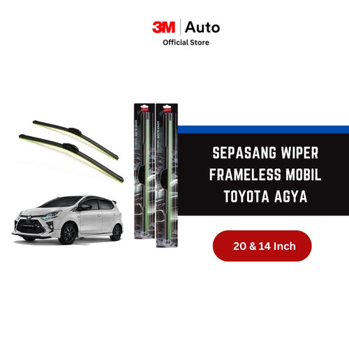 3M Wiper Frameless Mobil Toyota Agya - Ukuran 20 dan 14 inch