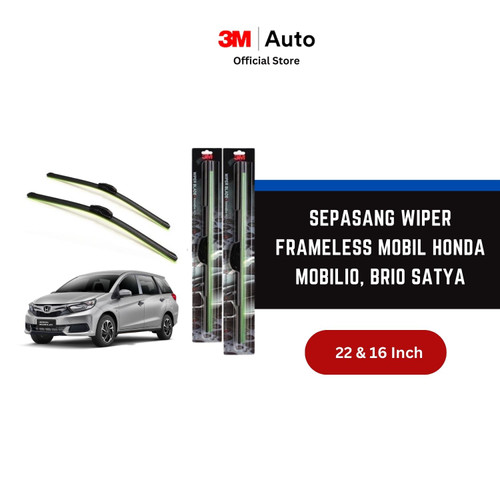 3M Wiper Frameless Mobil Mobilio dan Brio Satya - 22 dan 16 inch