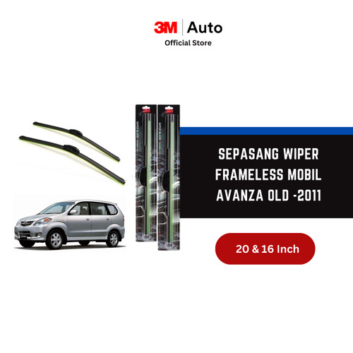 3M Wiper Frameless Mobil Toyota Avanza - Ukuran 20 dan 16 inch