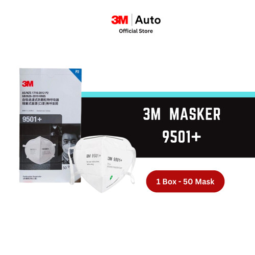 3M 9501+ Masker KN95 Particulate Respirator P2 - 1 Box ( 50 Masker )