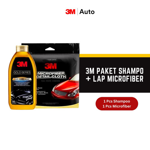 3M Paket Lap Kain Microfiber dan Sabun Cuci Mobil - 39016 & Car Wash