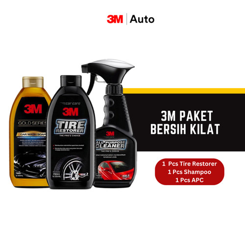 3M Paket Bersih Kilat (Car Wash Gold, All Purpose, Tire Restorer)