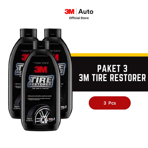 Paket 3 Botol - 3M 79042 Tire Restorer 350 ml. (Semir Ban 3M)