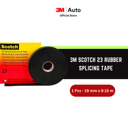 3M Scotch 23 Rubber Splicing Tape Selotip Isolasi Kabel Listrik Hitam