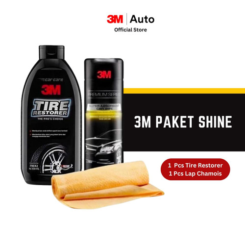 3M Paket Shine Pack - Tire Restorer Semir Ban Mobil dan Car Wipe