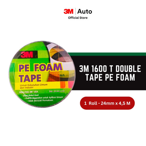 3M 1600 T Double Tape PE Foam tebal: 1.0 mm, size 24 mm x 4m