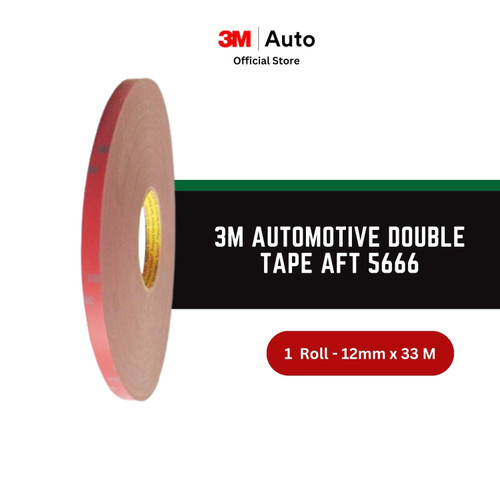 3M AFT Acrylic Foam Tape 5666, tebal: 1.1 mm, size: 12 mm x 33 m (Double Tape Mobil)