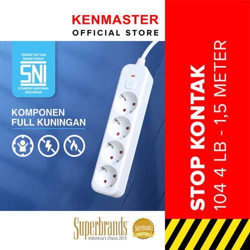 Kenmaster Stop Kontak 104 Overheat 4 Lubang - STKA188