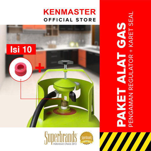 PAKET HEMAT - Pengaman Regulator Gas 3Kg + Karet Seal isi 10 PCS Kenma