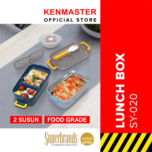 Kotak Makan 2 Susun Free Mangkok + Sendok SY-020 / Lunch Box Stainless