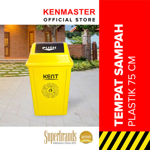 Kent Tempat Sampah Plastik KT-60 U Yellow / Tong Sampah 75CM - TONG018