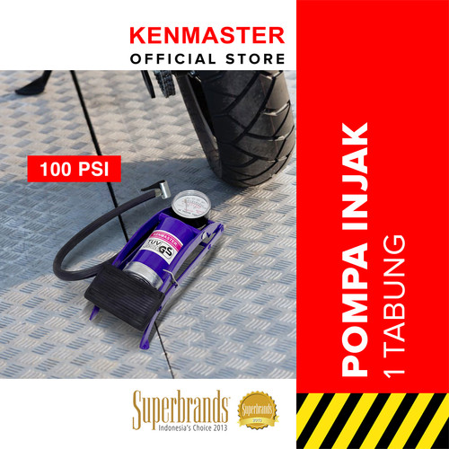 Kenmaster Pompa Injak 1 Tabung / Pompa Sepeda / Pompa Balon Serbaguna