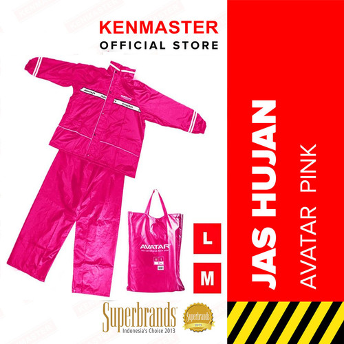 Jas Hujan Set - Jaket Celana AVATAR Pink - Ukuran L