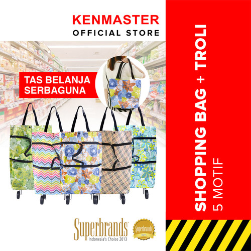 Tas Belanja Lipat Roda Serbaguna NM-108 / Trolly Shopping Bag - Motif