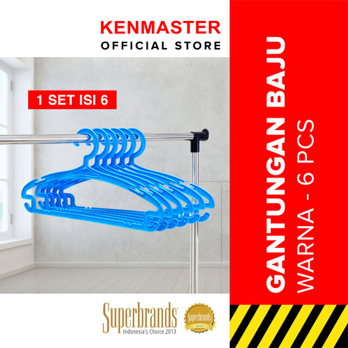 Kenmaster Gantungan Baju Warna Hanger H04 1 Set - 6 Pcs