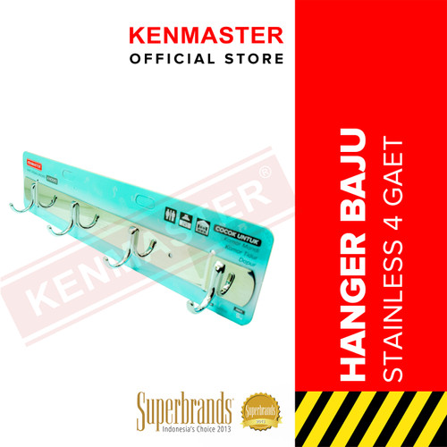 Kenmaster Hanger Plat 4 Gaet JY205 - Hooks Besi Gantungan Multifungsi