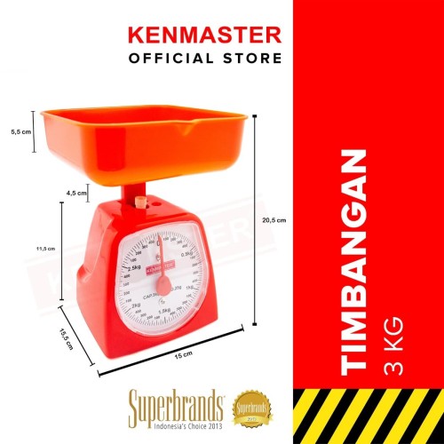 Kenmaster Timbangan Kue Kapasitas 3 Kg - Orange