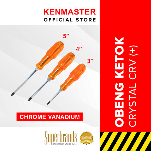 Kenmaster Obeng Ketok Crystal CRV 5 Inc (+) - 2 PCS