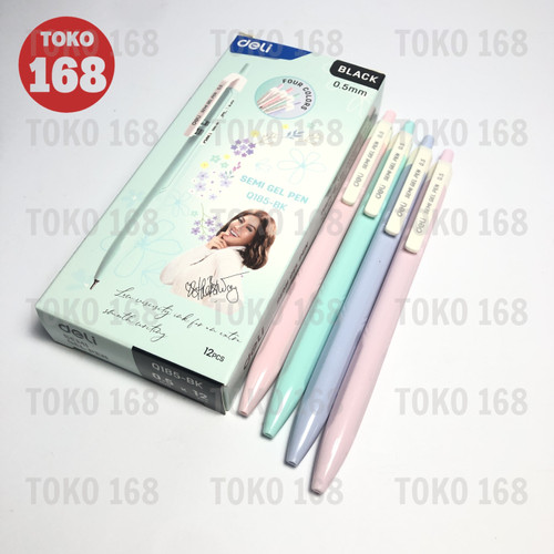 DELI X AGNEZ MO Semi Gel Pen / Pulpen Semi Gel 0.5mm CQ185-BK (PCS)