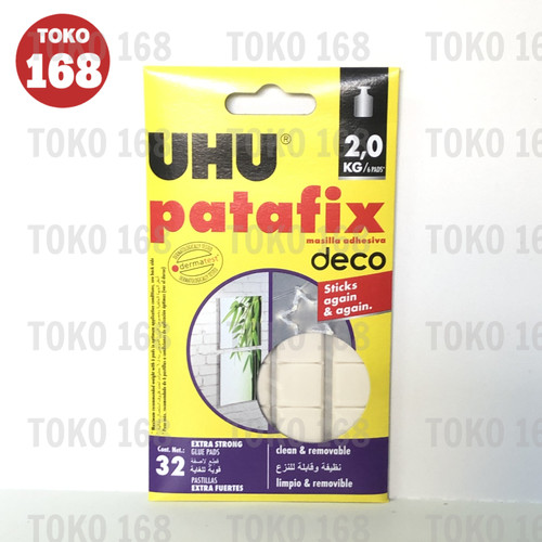 UHU Patafix Deco/Glue Tack/Lem Serbaguna Putih 32 Pad (SET)