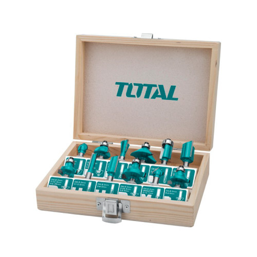 TOTAL 12 PCS ROUTER BITS SET (8 MM) TACSR1121