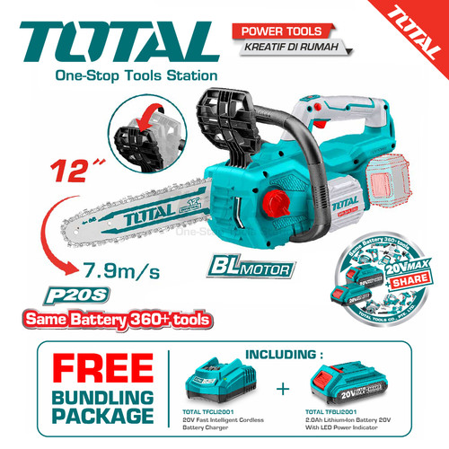 TOTAL GERGAJI MESIN LISTRIK / LITHIUM-ION CHAINSAW TGSLI20128