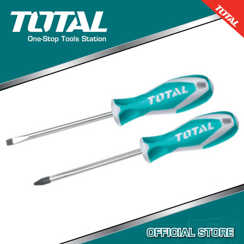 TOTAL SCREWDRIVER SET/OBENG SET PLUS MINUS/SET 2PCS TOTAL THT250201