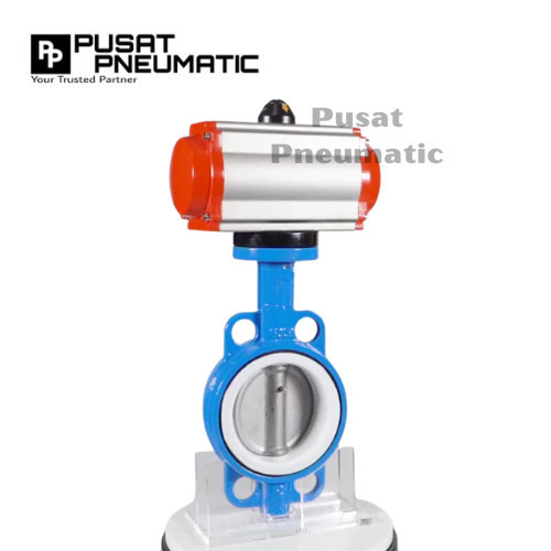 Actuator Butterfly Valve Cast Iron Seat PTFE Double Acting 2 1/2 Inch