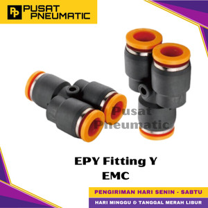 EPY 4 Fitting Y Pneumatic Slip Lock Selang 4mm x 4mm x 4mm EMC