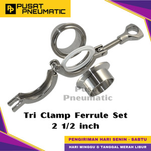 2 1/2" Tri Clamp Ferrule Set Sanitary Stainless Steel 304 2 1/2 inch