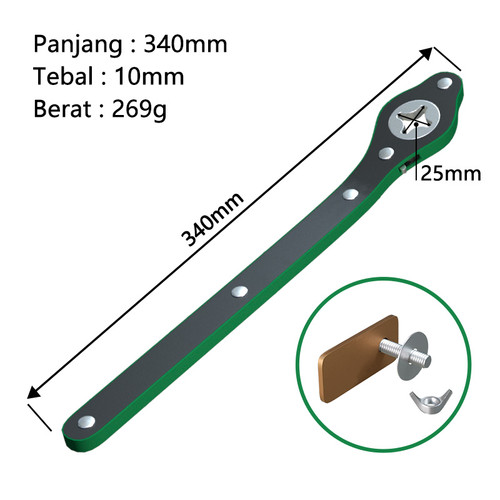 ISKU Kunci Pas Dongkrak Auto Repair Kunci Ratchet Wrench Mobil 340mm - 1pc