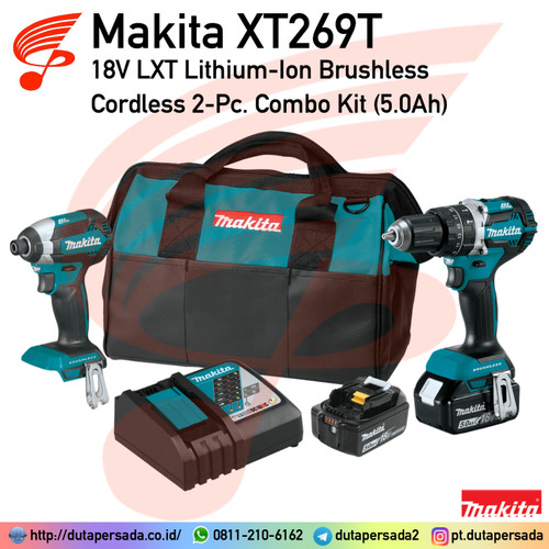 Makita XT269T 18V LXT 5.0Ah Lithium-Ion Brushless Cordless Combo XT269