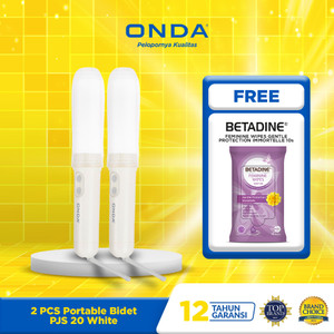 Onda 2 PCS Portable Bidet PJS 20 White x Betadine FREE Feminine Wipes