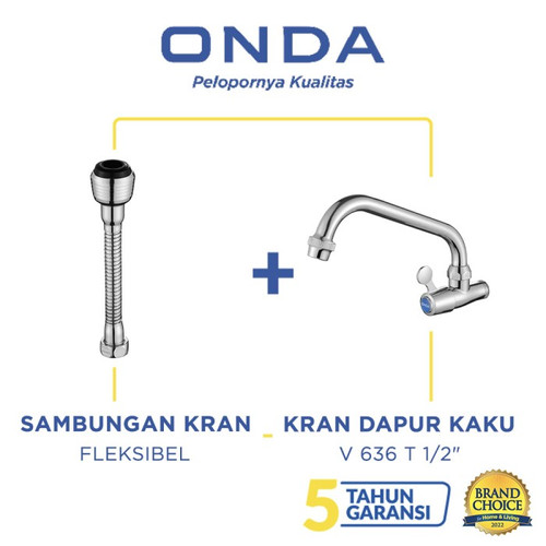 ONDA Kran Dapur Kaku V 649 GKU 1/2" + Sambungan Kran Fleksibel