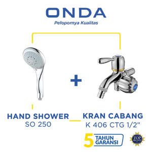 ONDA Hand Shower SO 250 + Kran Cabang K 406 CTG 1/2”