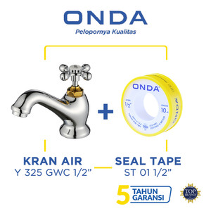 ONDA Kran Wastafel ONDA Y 325 GWC 1/2” + Seal Tape ST 01 1/2”