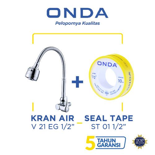 ONDA Kran Dapur Cuci Piring Angsa V 21 EG 1/2" + Seal Tape ST 01 1/2”