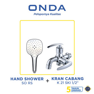 [PAKET LENGKAP] ONDA Hand Shower SO RS + Kran Cabang K 21 SKI 1/2"