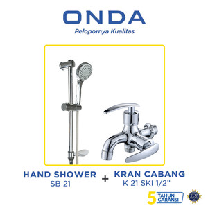 [PAKET LENGKAP] ONDA Shower Set SB 21 + Kran Cabang K 21 SKI 1/2"