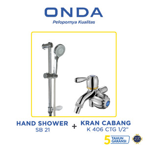 [PAKET LENGKAP] ONDA Shower Set SB 21 + Kran Cabang K 406 CTG 1/2"