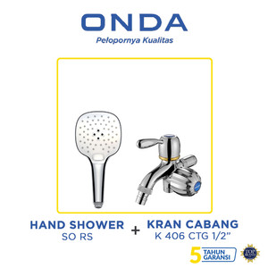 [PAKET LENGKAP] ONDA Hand Shower SO RS + Kran Cabang K 406 CTG 1/2"