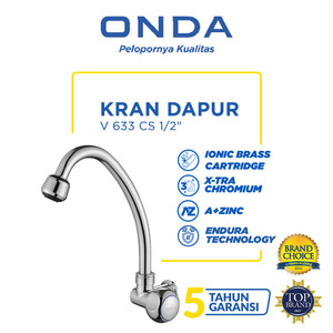 ONDA Kran Dapur Cuci Piring Angsa Tembok Kaku V 633 CS 1/2"