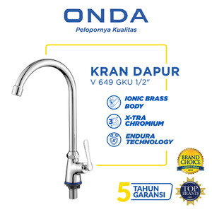 ONDA Kran Dapur Cuci Piring Angsa Tanam Kaku V 649 GKU 1/2"