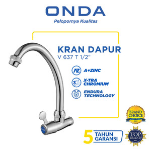 ONDA Kran Dapur Cuci Piring Angsa Tembok Kaku V 637 T 1/2"