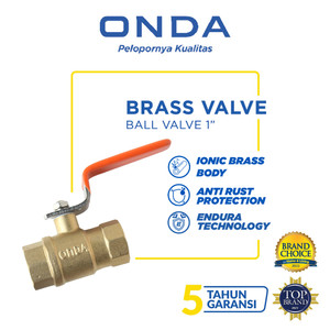 ONDA Brass Valve Kuningan Ball Valve 1”