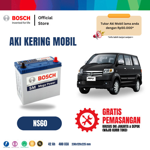 Aki Mobil Suzuki APV Bosch MF NS60